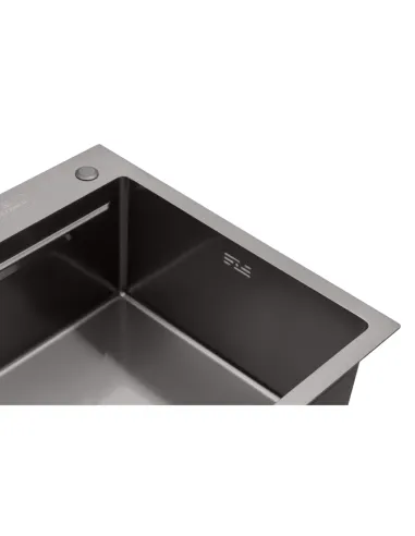 Мийка прямокутна для кухні Kroner KRP Schwarze - 6350HM PVD з нержавіючої сталі 3.0/1.0 мм