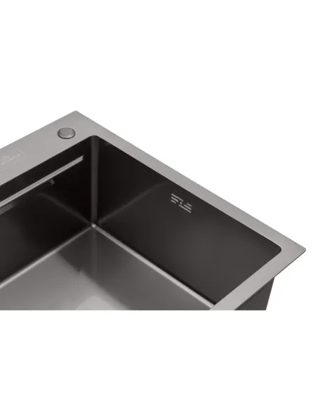 Мийка прямокутна для кухні Kroner KRP Schwarze - 6350HM PVD з нержавіючої сталі 3.0/1.0 мм