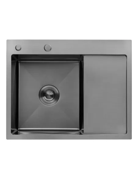 Мойка для кухни прямоугольная Kroner KRP Schwarze - 6350LHM PVD из нержавеющей стали 3.0/1.0 мм