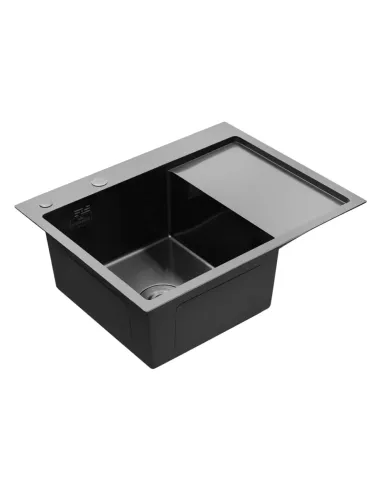 Мойка для кухни прямоугольная Kroner KRP Schwarze - 6350LHM PVD из нержавеющей стали 3.0/1.0 мм