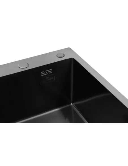 Мийка прямокутна для кухні Kroner KRP Schwarze - 6350RHM PVD з нержавіючої сталі 3.0/1.0 мм