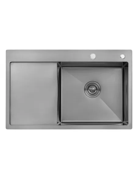 Мойка для кухни прямоугольная Kroner KRP Schwarze - 7849RHM PVD из нержавеющей стали 3.0/1.0 мм