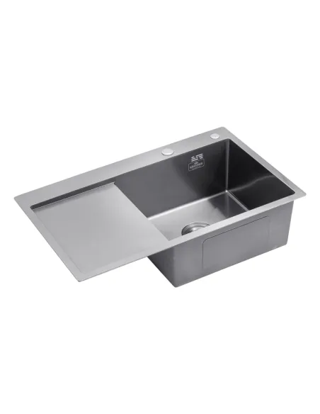 Мойка для кухни прямоугольная Kroner KRP Schwarze - 7849RHM PVD из нержавеющей стали 3.0/1.0 мм