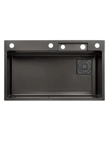 Багатофункціональна кухонна мийка Kroner KRP Schwarze - SET7545HM PVD із вбудованим змішувачем