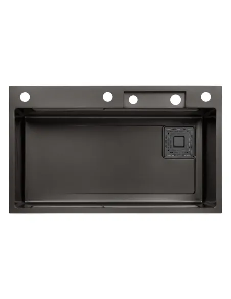 Багатофункціональна кухонна мийка Kroner KRP Schwarze - SET7545HM PVD із вбудованим змішувачем