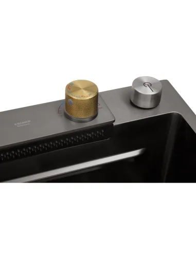 Багатофункціональна кухонна мийка Kroner KRP Schwarze - SET7545HM PVD із вбудованим змішувачем