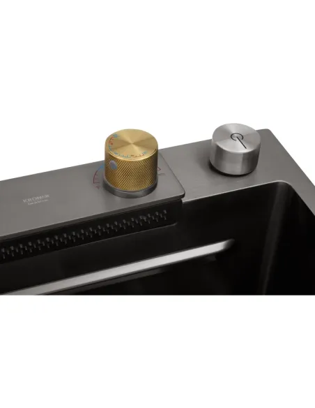 Багатофункціональна кухонна мийка Kroner KRP Schwarze - SET7545HM PVD із вбудованим змішувачем