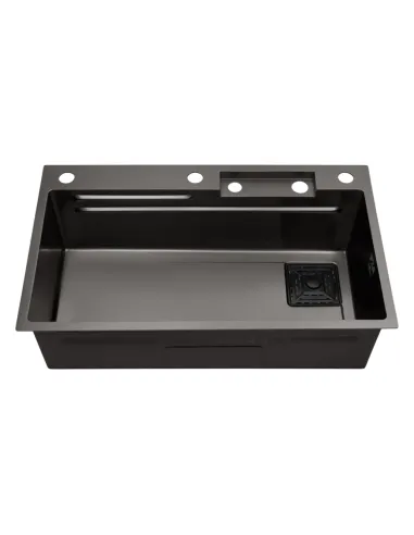 Многофункциональная кухонная мойка Kroner KRP Schwarze - SET7545HM PVD со встроенным смесителем