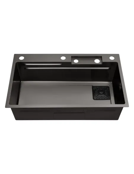Багатофункціональна кухонна мийка Kroner KRP Schwarze - SET7545HM PVD із вбудованим змішувачем