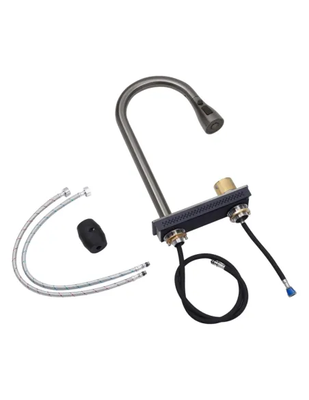 Багатофункціональна кухонна мийка Kroner KRP Schwarze - SET7545HM PVD із вбудованим змішувачем