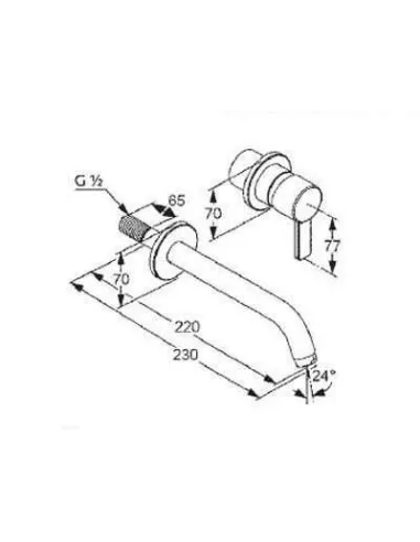Змішувач для умивальника Kludi Zenta 382450575 (одноважільний, зовнішня частина, вилив 220 мм) - 1