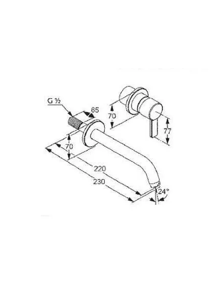 Змішувач для умивальника Kludi Zenta 382450575 (одноважільний, зовнішня частина, вилив 220 мм) - 1