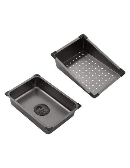 Многофункциональная кухонная мойка Kroner KRP Schwarze - SET7545NB PVD со встроенным смесителем