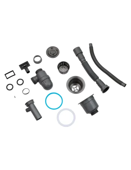 Багатофункціональна кухонна мийка Kroner KRP Schwarze - SET7545NB PVD з вбудованим змішувачем