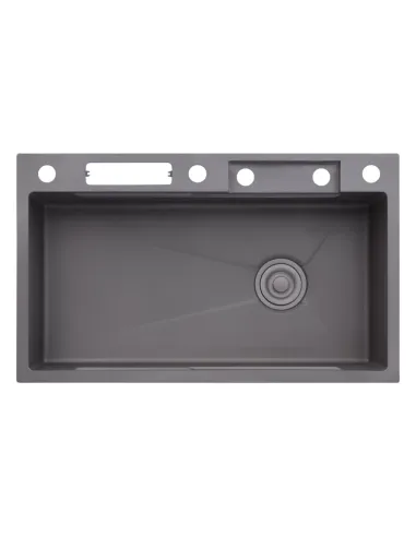 Многофункциональная кухонная мойка Kroner KRP Schwarze - SET7545NG PVD со встроенным смесителем