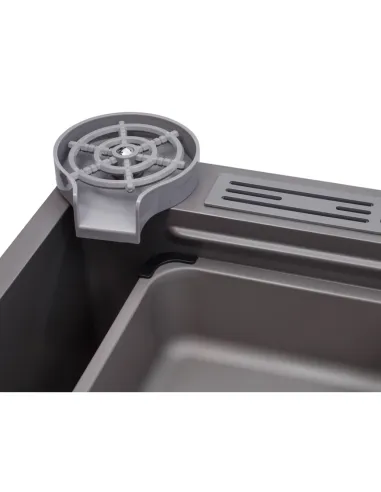 Багатофункціональна кухонна мийка Kroner KRP Schwarze - SET7545NG PVD із вбудованим змішувачем