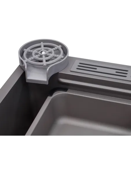 Многофункциональная кухонная мойка Kroner KRP Schwarze - SET7545NG PVD со встроенным смесителем