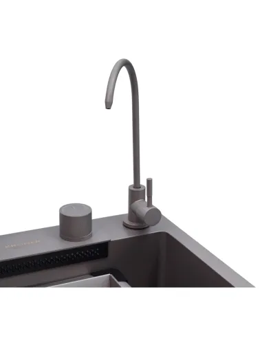 Многофункциональная кухонная мойка Kroner KRP Schwarze - SET7545NG PVD со встроенным смесителем