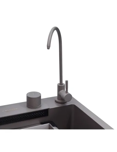 Многофункциональная кухонная мойка Kroner KRP Schwarze - SET7545NG PVD со встроенным смесителем