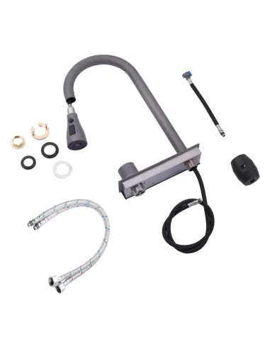 Многофункциональная кухонная мойка Kroner KRP Schwarze - SET7545NG PVD со встроенным смесителем