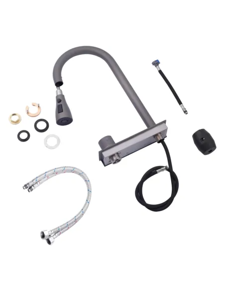 Многофункциональная кухонная мойка Kroner KRP Schwarze - SET7545NG PVD со встроенным смесителем