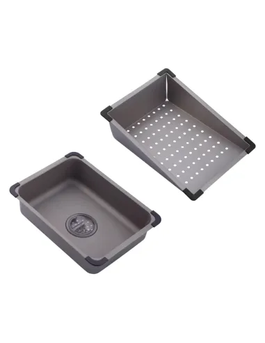 Багатофункціональна кухонна мийка Kroner KRP Schwarze - SET7545NG PVD із вбудованим змішувачем