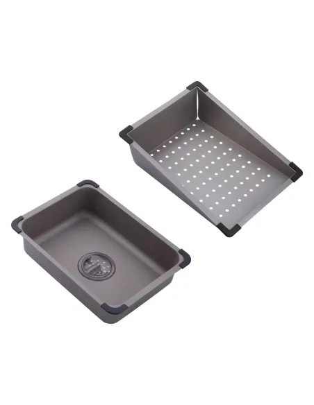 Багатофункціональна кухонна мийка Kroner KRP Schwarze - SET7545NG PVD із вбудованим змішувачем