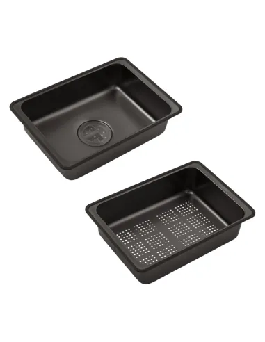 Багатофункціональна кухонна мийка Kroner KRP Schwarze - SET7546ARTHM PVD із вбудованим змішувачем