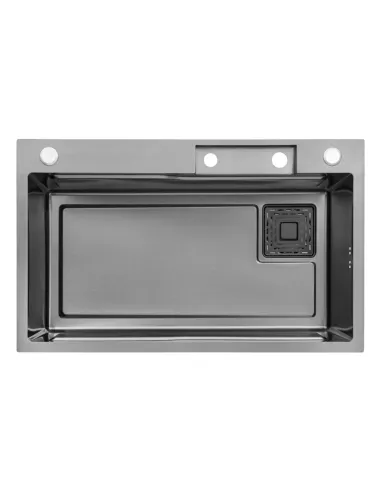 Багатофункціональна кухонна мийка Kroner KRP Schwarze - SET7546HM PVD із вбудованим змішувачем