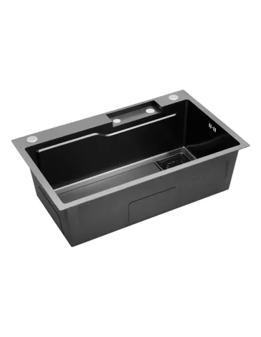 Многофункциональная кухонная мойка Kroner KRP Schwarze - SET7546HM PVD со встроенным смесителем