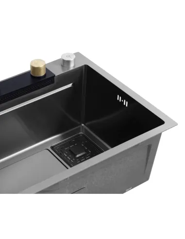 Многофункциональная кухонная мойка Kroner KRP Schwarze - SET7546HM PVD со встроенным смесителем