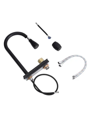 Багатофункціональна кухонна мийка Kroner KRP Schwarze - SET7546HM PVD із вбудованим змішувачем