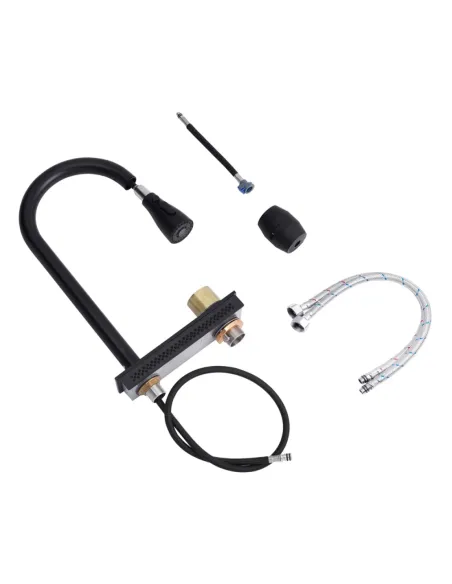 Многофункциональная кухонная мойка Kroner KRP Schwarze - SET7546HM PVD со встроенным смесителем