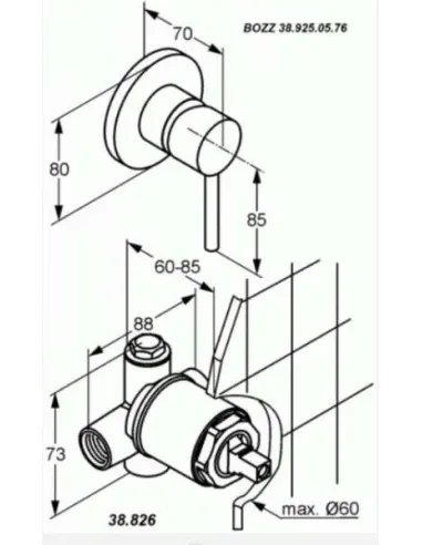 Змішувач для душу Kludi Bozz 389250576 (вбудований) - 2