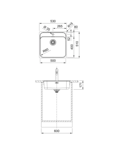 Мойка для кухни прямоугольная Franke SRX 210-50 TL, 530х510х171 мм, нержавеющая сталь купить в Днепре и Киеве - цена от КТУ