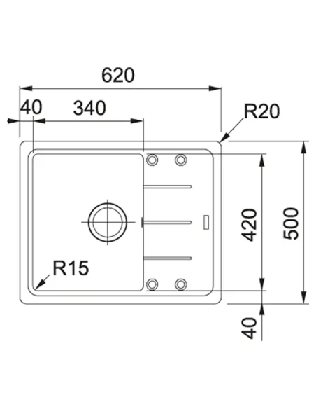 Мойка для кухни прямоугольная Franke Basis BFG 611-62, 620x500x200 мм, каменная, оникс купить в Днепре и Киеве - цена от КТУ