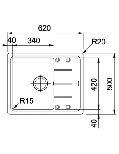 Мойка для кухни прямоугольная Franke Basis BFG 611-62, 620x500x200 мм, каменная, серый камень купить в Днепре и Киеве - цена от 