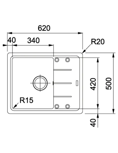 Мойка для кухни прямоугольная Franke Basis BFG 611-62, 620x500x200 мм, каменная, серый камень купить в Днепре и Киеве - цена от 