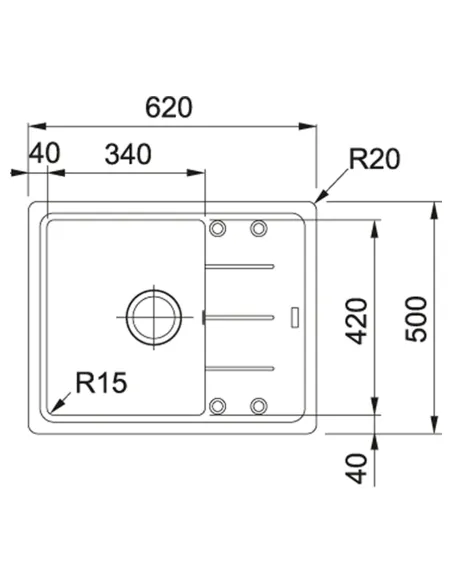 Мойка для кухни прямоугольная Franke Basis BFG 611-62, 620x500x200 мм, каменная, черная купить в Днепре и Киеве - цена от КТУ