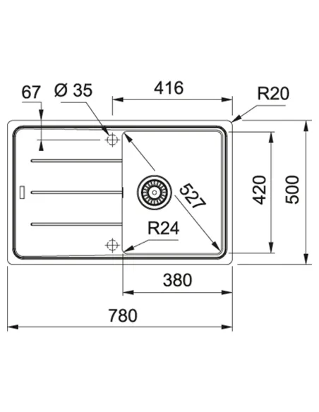Мийка кухонна кам`яна прямокутна Franke Basis BFG 611-78, 780x500x200 мм, бежева купити у Дніпрі та Києві - ціна від КТУ