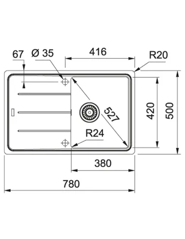 Мойка для кухни прямоугольная Franke Basis BFG 611-78, 780x500x200 мм, каменная, белая купить в Днепре и Киеве - цена от КТУ