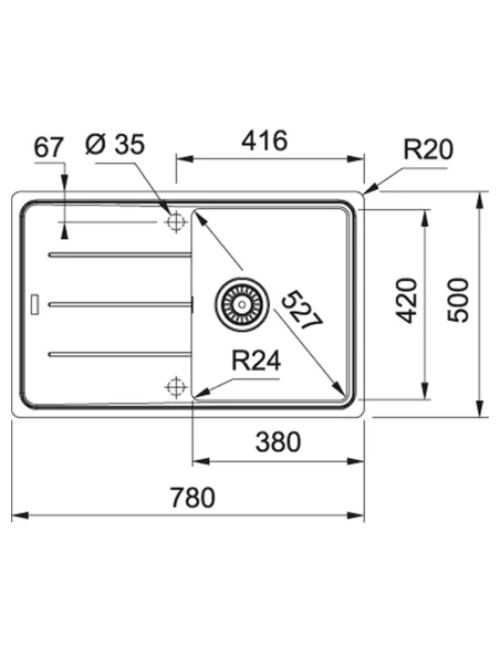 Мойка для кухни прямоугольная Franke Basis BFG 611-78, 780x500x200 мм, каменная, белая купить в Днепре и Киеве - цена от КТУ