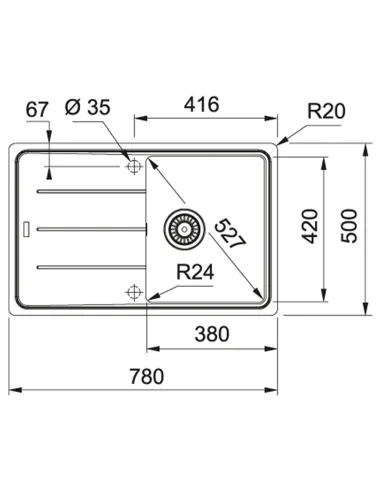 Мойка для кухни прямоугольная Franke Basis BFG 611-78, 780x500x200 мм, каменная, сахара купить в Днепре и Киеве - цена от КТУ
