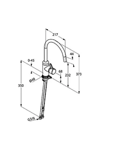 Змішувач для кухні Kludi Bingo Star 428099678 (поворотний вилив, для безнапірних водонагрівачів) - 1