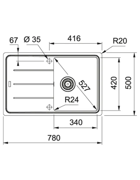Мойка для кухни прямоугольная Franke Basis BFG 611-78, 780x500x200 мм, каменная, черная купить в Днепре и Киеве - цена от КТУ