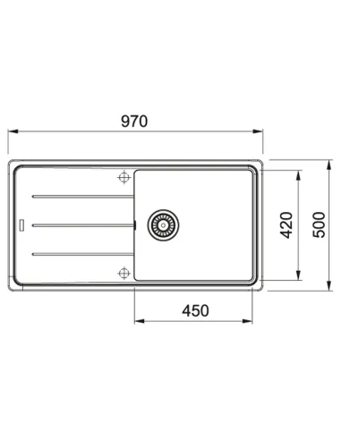 Мойка для кухни прямоугольная Franke Basis BFG 611-97, 970x500x200 мм, каменная, оникс купить в Днепре и Киеве - цена от КТУ