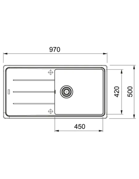 Мойка для кухни прямоугольная Franke Basis BFG 611-97, 970x500x200 мм, каменная, оникс купить в Днепре и Киеве - цена от КТУ