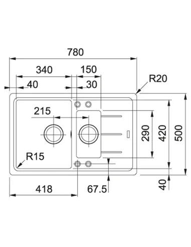 Мойка для кухни прямоугольная Franke Basis BFG 651-78, 780x500x200 мм, каменная, белая купить в Днепре и Киеве - цена от КТУ