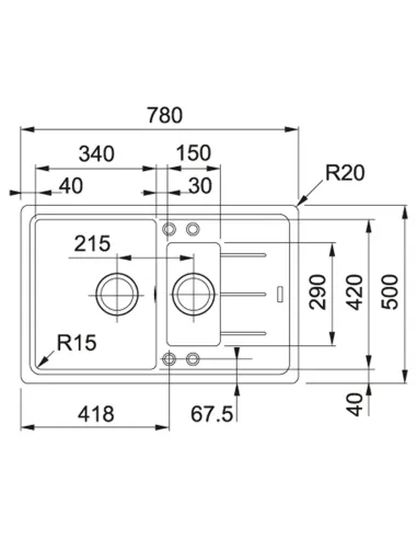 Мойка для кухни прямоугольная Franke Basis BFG 651-78, 780x500x200 мм, каменная, сахара купить в Днепре и Киеве - цена от КТУ