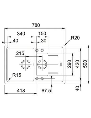 Мойка для кухни прямоугольная Franke Basis BFG 651-78, 780x500x200 мм, каменная, черная купить в Днепре и Киеве - цена от КТУ